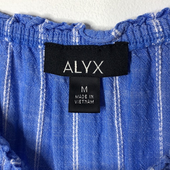 Alyx Layered Bell Sleeve Blue White Stripe Blouse - Picture 5 of 7